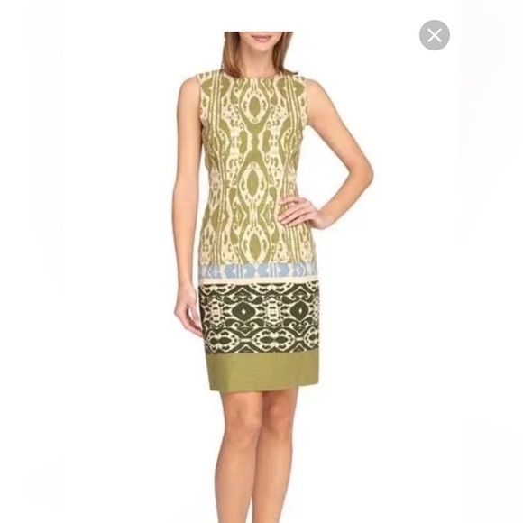 Tahari Sheath Dress Sleeveless Scoop Neck Midi Ptp 19” length 38” - Picture 1 of 8